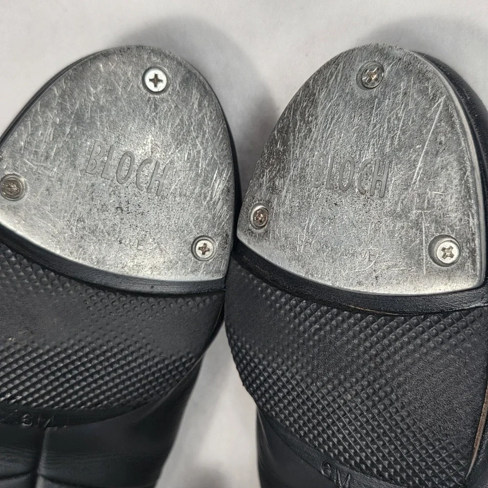 Bloch Tap Dancing Shoes Shockwave #2 Black Leather Lace Up Women's Size 6M